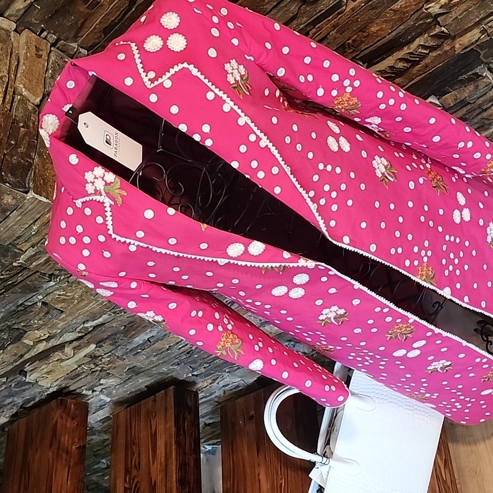 Pink Floral Long Coat - Picture 8 of 13